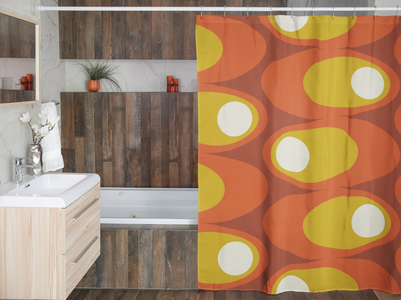 Mid Century Modern Personalized Shower Curtain With Mcm Design For Bathroom Decor - Image 4