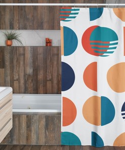 Mid Century Modern Personalized Shower Curtain With Mcm Design For Retro Bathroom Decor