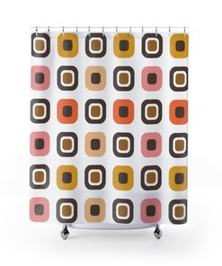 Mid Century Modern Retro Fun Multicolor Shower Curtain