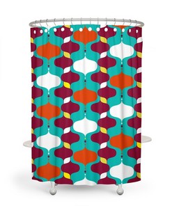 Mid Century Modern Shower Curtain, Bath Towels, Bath Mat, Bathroom Sets, Color Pop Atomic