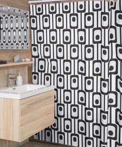 Mid Century Modern Shower Curtain Home Decor, Mcm Shower Accessory, Retro Bathroom Curtain