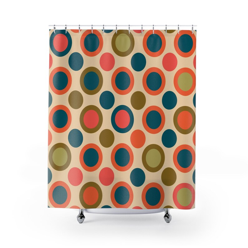 Mid Century Modern Shower Curtain Mcm Shower Accessory, Retro Bathroom Curtain, Tub Curtain, Retro Shower Curtain - Image 2