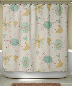 Mid Century Modern, Shower Curtain, Modern Bath, Retro Bath, Atomic Era, Atomic Decor, Retro Bathroom, Modern Bathroom