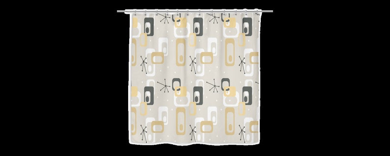 Mid Century Modern, Shower Curtain, Retro Bath, , Modern Bathroom, Modern Bath, Art Shower Curtain, Gift for Christmas, - Image 3