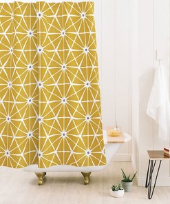 Mid Century Modern Shower Curtain, Retro Geometric Shower Curtain Retro Decor
