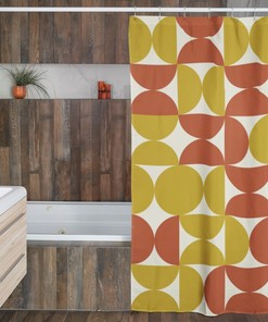 Mid Century Modern Shower Curtains, Mcm Shower Accessory