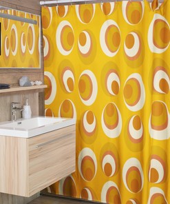 Mid Century Modern Shower Curtains, Mcm Shower Accessory, Retro Bathroom Curtain, Retro Bathroom Decor