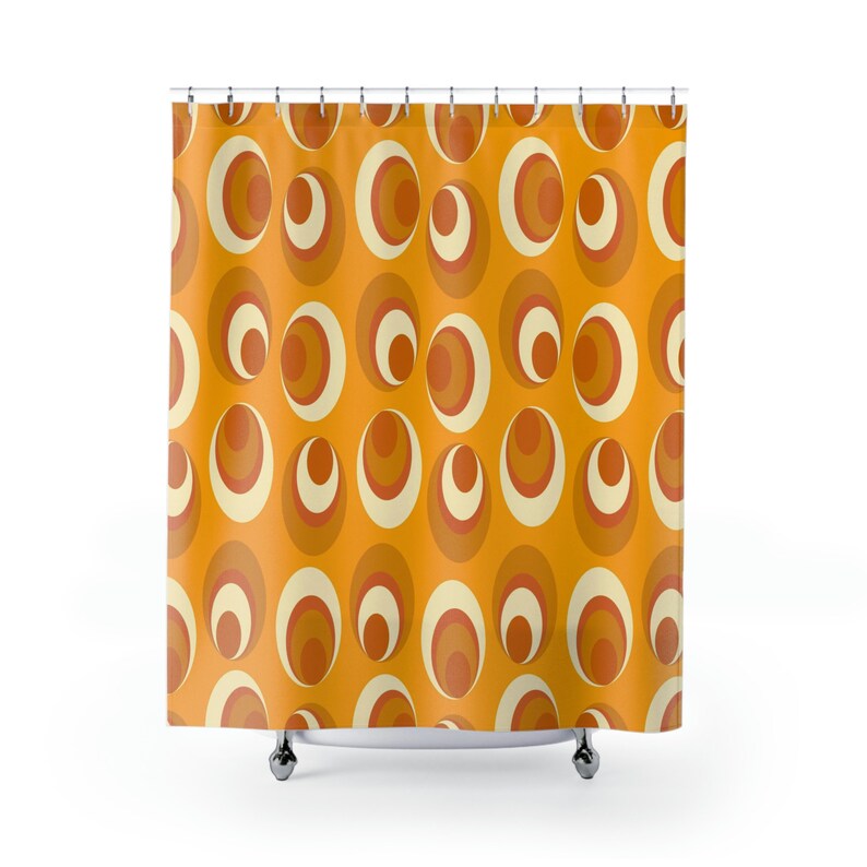 Mid Century Modern Shower Curtains, Mcm Shower Accessory, Retro Bathroom Curtain, Retro Bathroom Decor - Image 2