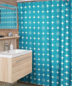 Mid Century Modern Shower Curtains, Retro Bathroom Curtain MCM Shower Accessory