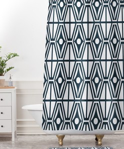 Mid Century Shower Curtain, Fabric Shower Curtain, Geometric Shower Curtain, Retro Home Decor, Bathroom Curtain