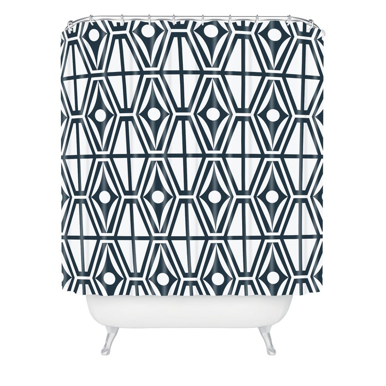 Mid Century Shower Curtain, Fabric Shower Curtain, Geometric Shower Curtain, Retro Home Decor, Bathroom Curtain - Image 2