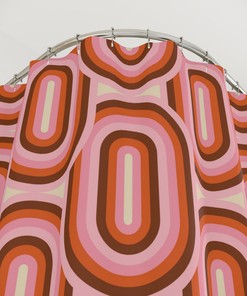Mid Century Shower Curtain, Modern Abstract Geometric Bath Curtain, Eames Retro 6 7 Bathroom Decor, Hippie Gift
