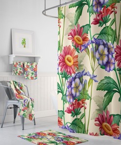 Mid Summer Bloom Shower Curtain Or Floral Bath Set