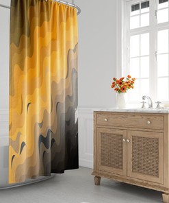Mid-Century Modern Shower Curtain, Boho Bath Curtain, Gradient House Warming