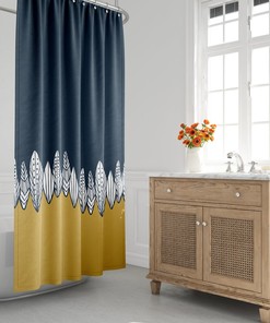 Mid-Century Modern Shower Curtain, Boho Bath Curtain, Minimalist, Abstract, Floral, Bath Decor