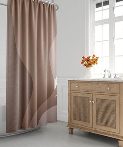 Mid-Century Modern Shower Curtain, Minimalist Bath Curtain Home Decor