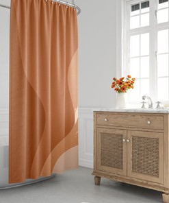 Mid-Century Modern Shower Curtain, Minimalist Bath Curtain, Ombre, Contemporary, Decor