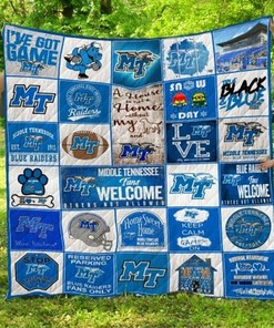 Middle Tennessee Blue Raiders Ncaa Collection Quilt Blanket Bedding Set