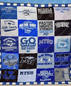 Middle Tennessee Blue Raiders Quilt Blanket Bedding Set