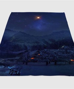 Midnight Iceland Sherpa Fleece Blanket Gifts for Family, for Couple
