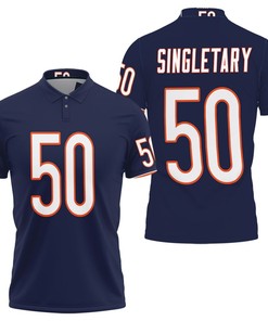 Mike Singletary #50 Chicago Bears Great Player Nfl American Football Team Legacy Vintage Navy 3d Designed Allover Gift For Bears Fans Polo Shirt
