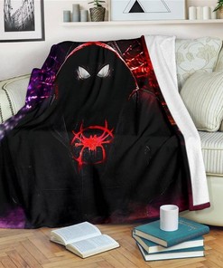 Miles Morales Spider-man: Into The Spider-verse Sherpa Fleece Blanket Gifts for Family, for Couple