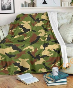 Military Camouflage Sherpa Fleece Blanket Gifts for Family, for Couple