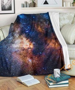 Milky Way Universe Galaxy Space Sherpa Fleece Blanket Gifts for Family, for Couple