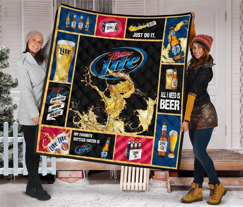 Miller Lite All I Need Is Beer Gift Idea Quilt