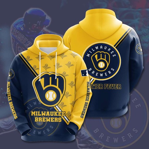 Milwaukee Brewers Custom All Over Print Hoodie 3D