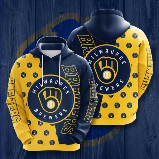 Milwaukee Brewers Custom Sport All Over Print Hoodie 3D 1
