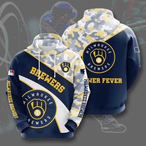Milwaukee Brewers Custom Sport All Over Print Hoodie 3D 4