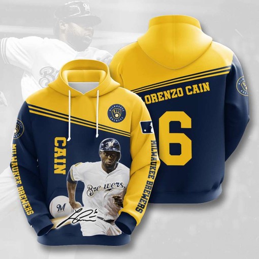 Milwaukee Brewers Custom Sport All Over Print Hoodie 3D 5