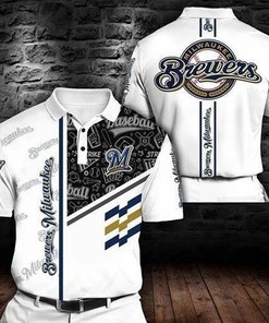 Milwaukee Brewers Mlb 3D All Over Print Polo Shirt