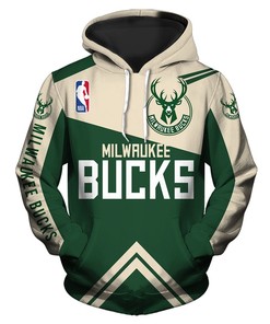 Milwaukee Bucks Hoodie 3D Zip Hoodie for Fans NBA