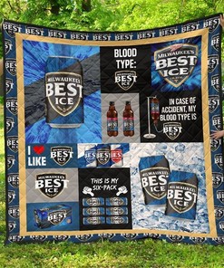 Milwaukee's Best Ice Funny Gift For Beer Lover Quilt