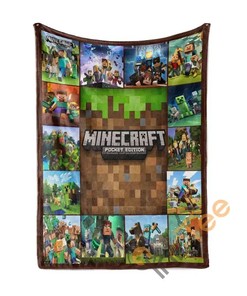 Minecraft Sherpa Fleece Blanket Fun Gifts for Family, for Couple