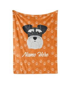Mini Schnauzer Personalized Custom Blanket With Your Family Or Dog's Name - Great Gifts For Dog Lovers Sherpa Fleece Blanket