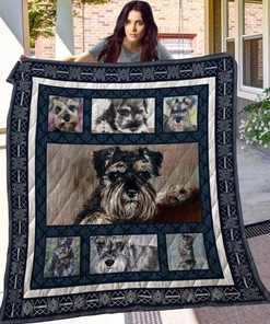 Miniature Schnauzer Dog Quilt Blanket Bedding Set