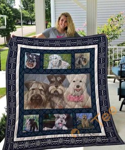 Miniature Schnauzer Dog Quilt Blanket Bedding Set