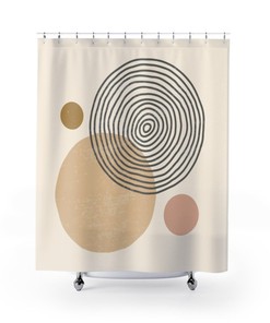 Minimalist Shower Curtain Dorm Room Bath Decor, Modern Bathroom Decor, Scandinavian Bath Curtain