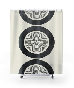 Minimalist Shower Curtain Modern Bathroom Decor, Scandinavian Bath Curtain, Dorm Room Decor