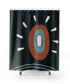 Minimalist Shower Curtain Restroom Decor, House Warming Gift, Scandinavian Bath Curtain