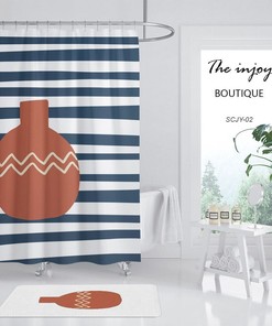 Minimalist Strip Shower Curtain, Waterproof And Washable Shower Curtain, Bathroom Customized Sizes