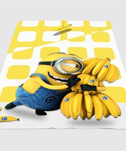 Minion And Banana Sherpa Fleece Blanket Gifts for Family, for Couple