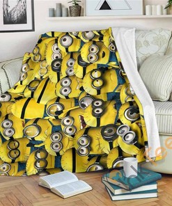 Minion Sherpa Fleece Blanket Gifts for Family, for Couple