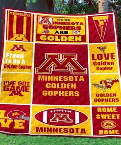 Minnesota Golden Gophers Quilt Blanket Bedding Set Gifts for Fans