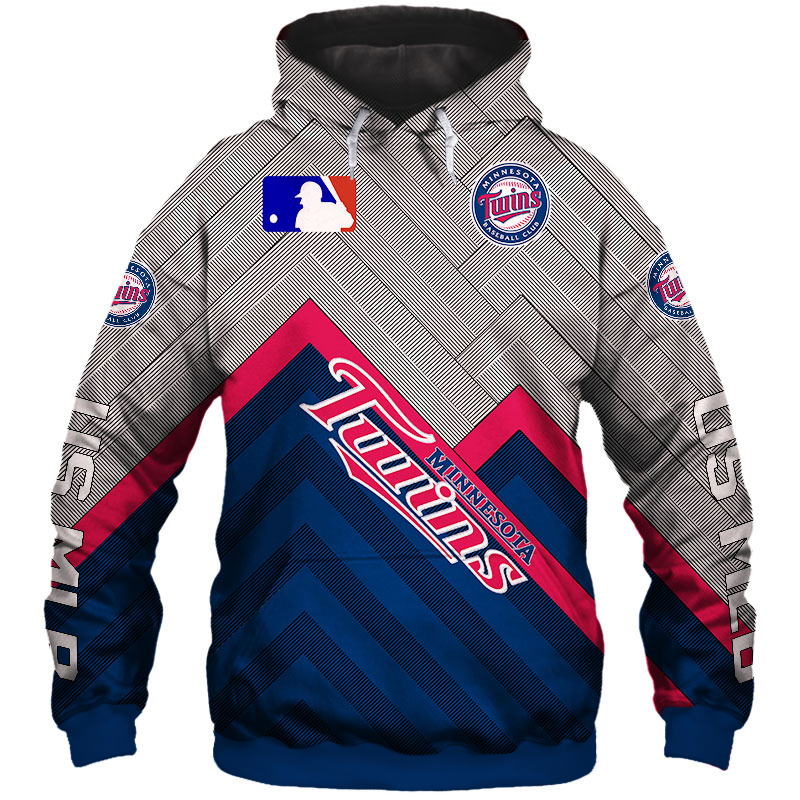 Minnesota Twins Hoodie Hoodie 3D Baseball Zip Hoodie for Fans