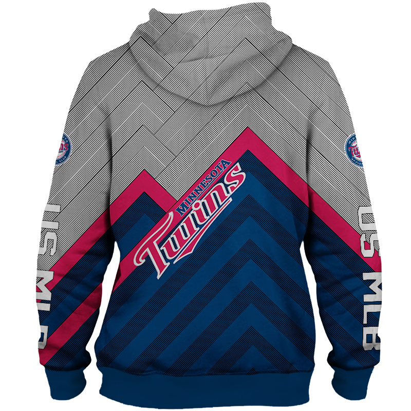 Minnesota Twins Hoodie Hoodie 3D Baseball Zip Hoodie for Fans - Image 2