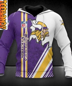 Minnesota Vikings 3D Football NFL Hoodie
